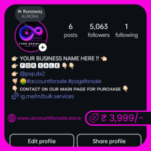 Buy Instagram Account, 5k Followers Instagram Account, 5000 Followers Instagram Account, Business Instagram Account