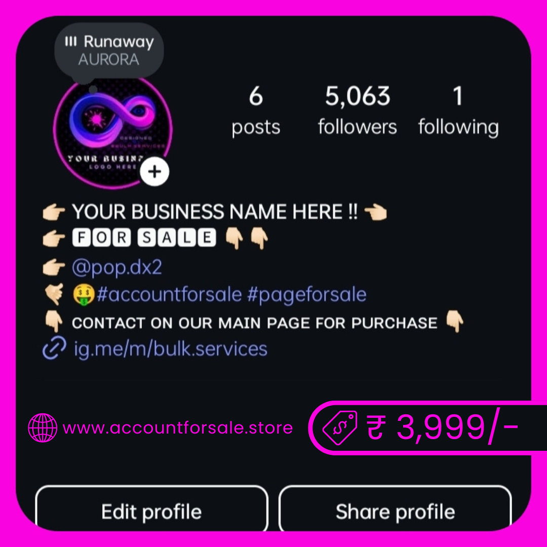 Buy Instagram Account, 5k Followers Instagram Account, 5000 Followers Instagram Account, Business Instagram Account