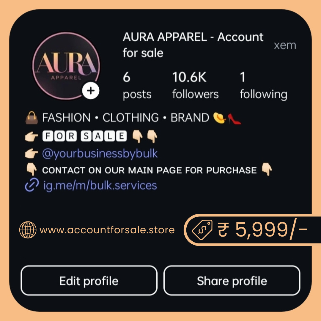 Buy Instagram Account, 10k Followers Instagram Account, 10000 Followers Instagram Account, Fashion Instagram Account